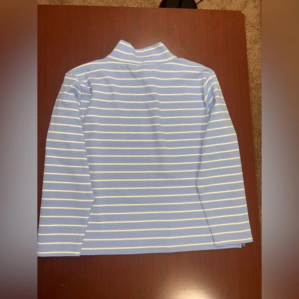 Talbots BUTTON MOCKNECK PULLOVER - MARIN STRIPE - Picture 5 of 5